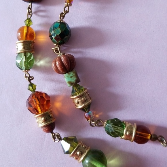 Double layer beaded necklace! Sunstone tiger's eye - Picture 3 of 5